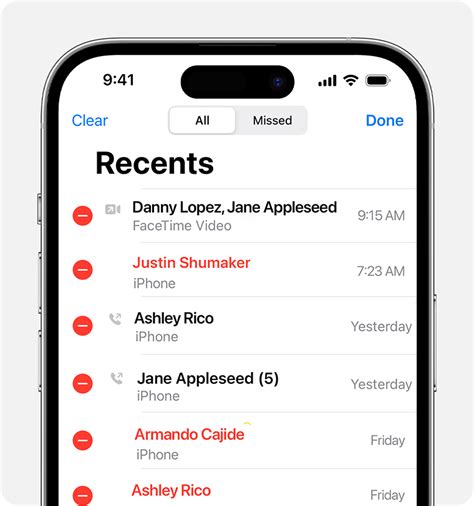 View and delete the call history on your iPhone .
